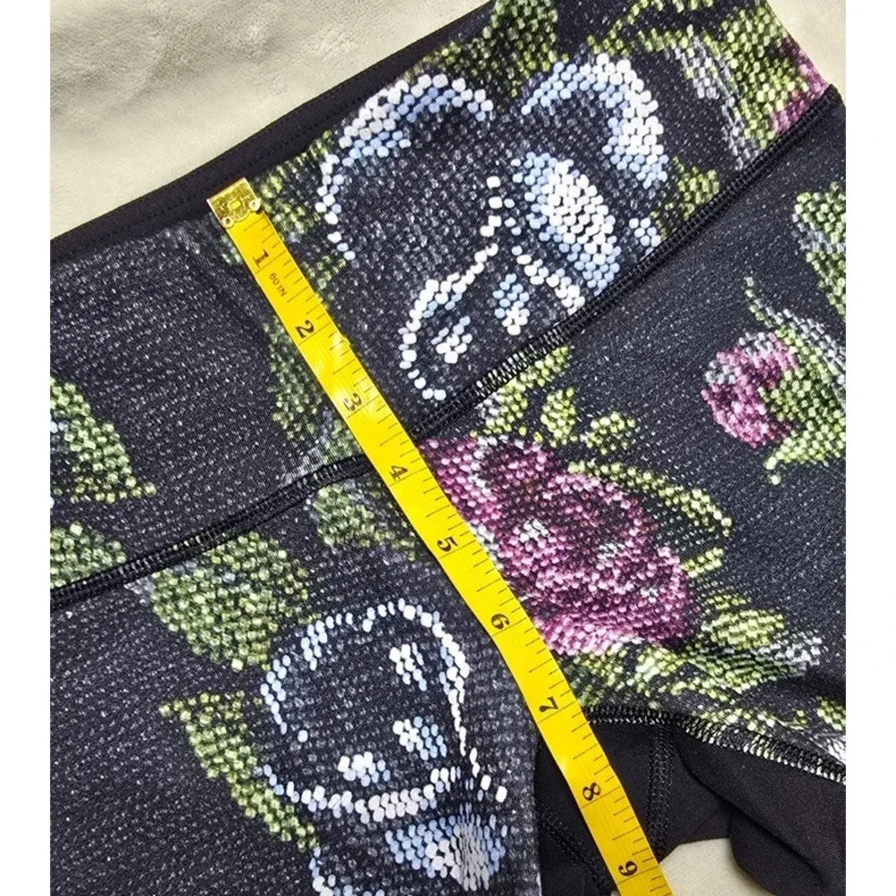 Lululemon Wunder Under Leggings 6 Black Garden Party Black Floral Full Luon‎ 28" - Picture 6 of 7